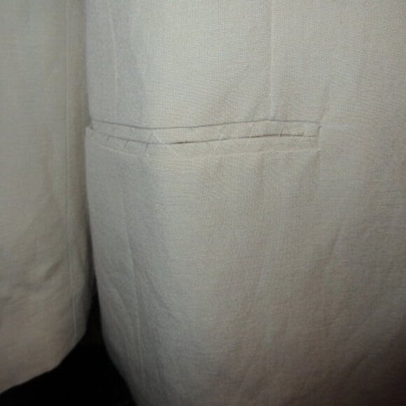 90s Vtg Linen Blend Blazer Size 18W Jacket Lined Neutral Minimalist Career NEW - Picture 4 of 12